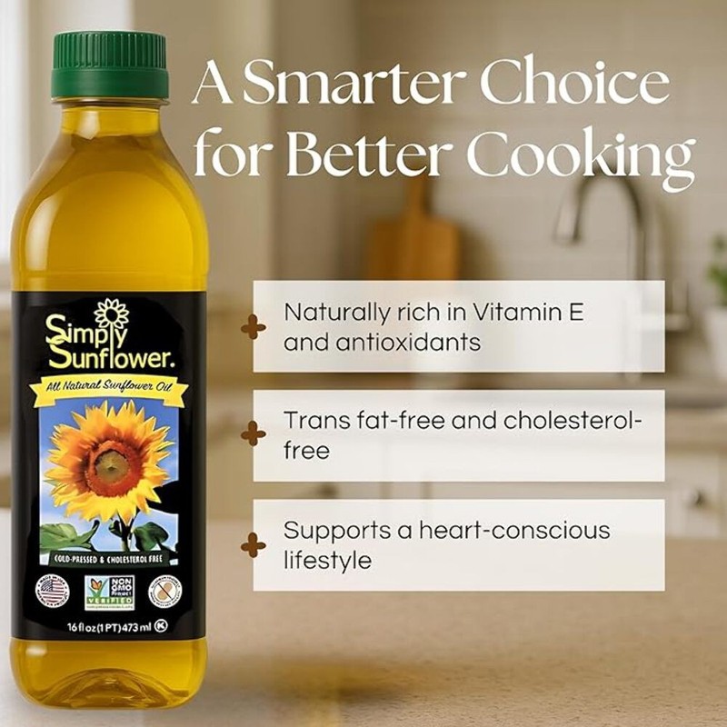 Sunflower Oil | Pack of 6 | 8 oz | Non GMO, Gluten & Nut Free, Vegan | Simply Su gallery