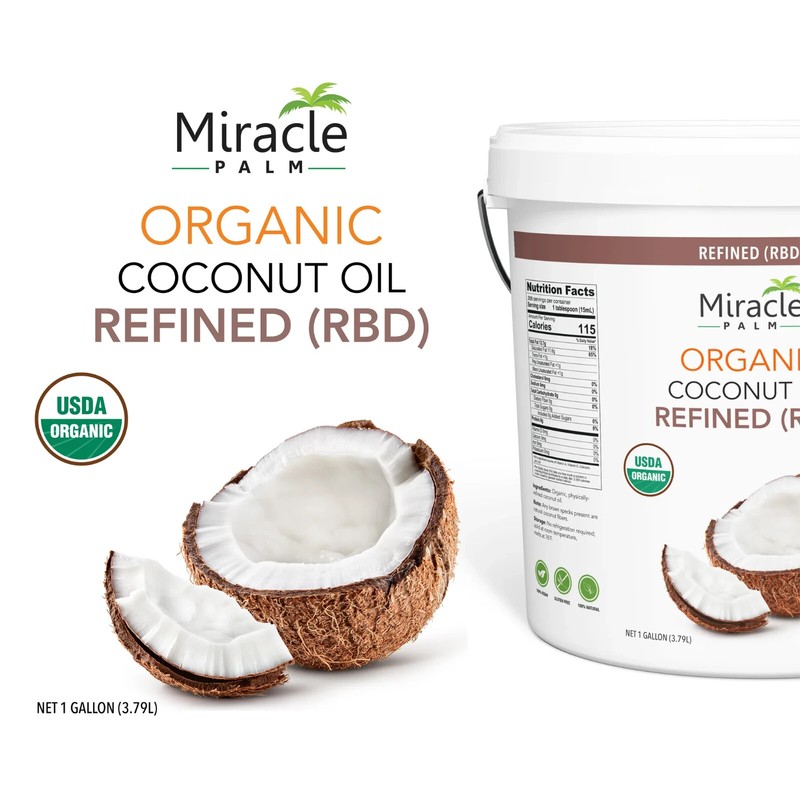 Organic Refined Coconut Oil (RBD) No Flavor or Scent 1 Gallon (128 fl zo) Pail gallery