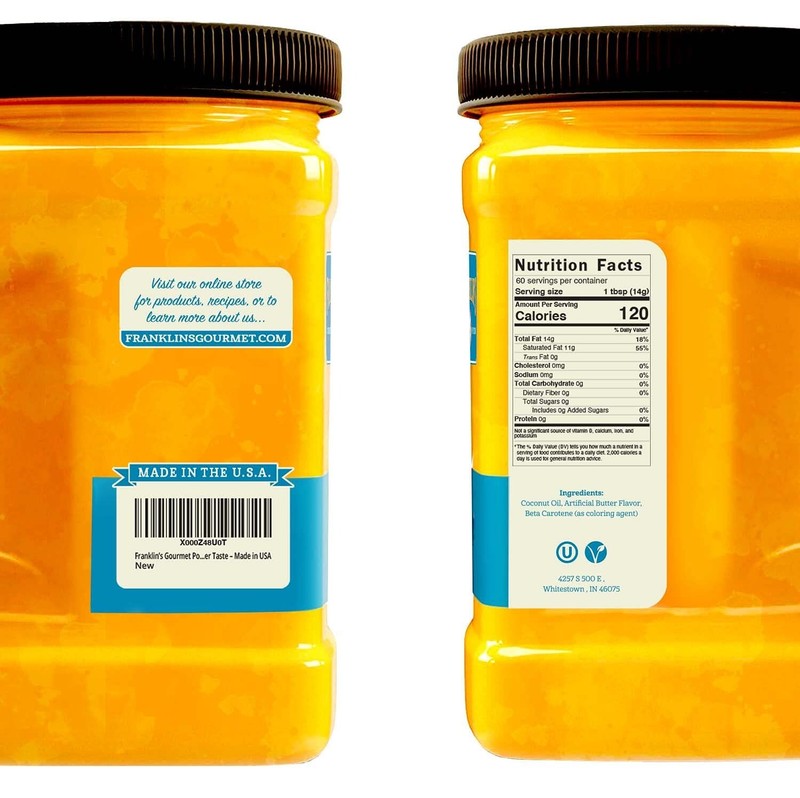 Franklin’s Gourmet Popcorn Butter Flavored Coconut Oil - 30 oz- Zero Trans Fa... gallery
