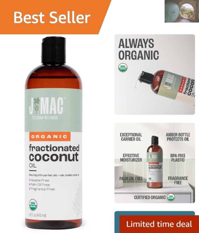 Fractionated Coconut Oil 16 Oz – Ideal Carrier for Essential Oils & Aromatherapy