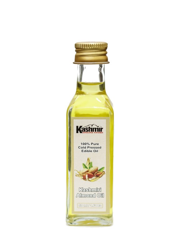 100% Natural Sweet Edible Cold Pressed Almond Oil 50ml by Kashmir Online Store.