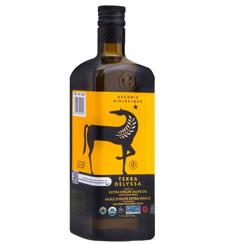 Terra Delyssa Organic Extra Virgin Olive Oil 34 Fl. Oz. Low acidity Glass 1 L