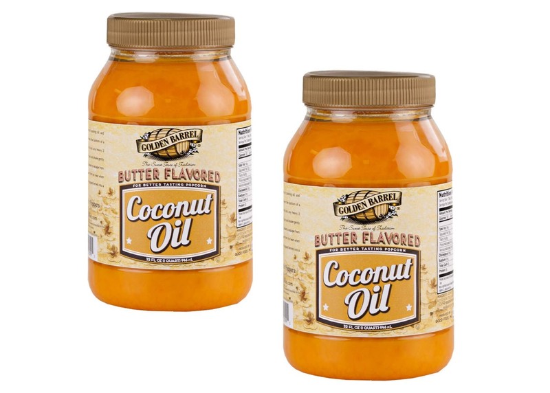 Golden Barrel Butter Flavored Coconut Oil 32 Fl Oz Pack of 2 Edible Oil