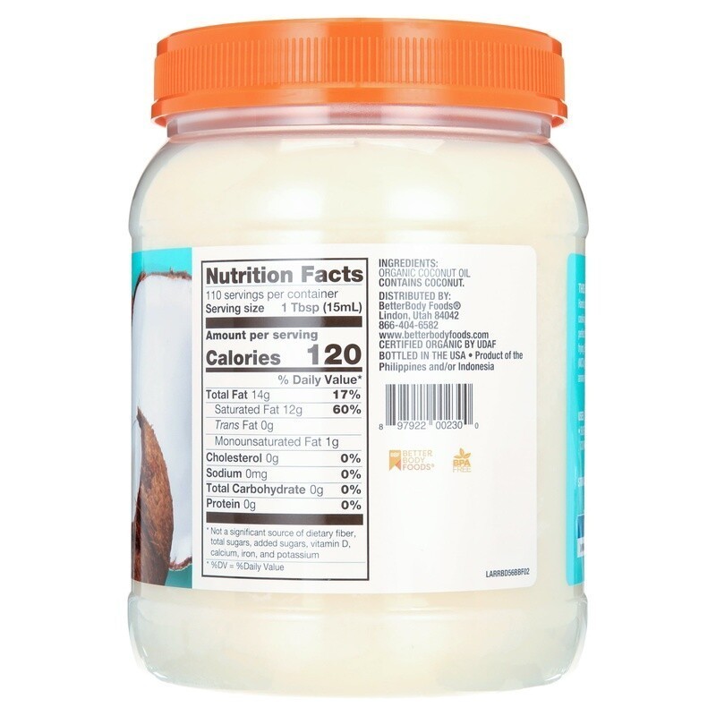 Refined Organic Coconut Oil MCTs Cooking Baking Non-GMO Gluten-Free Health 56 Oz gallery