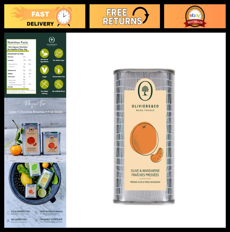 Gourmet Mandarin Extra Virgin Olive Oil | Cold Pressed Citrus EVOO for Salads &