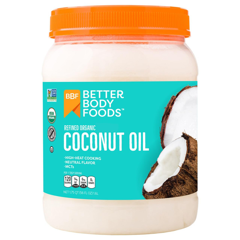 Organic Refined Coconut Oil, 56 Fl Oz, All Purpose Oil for Cooking, Baking, Hair