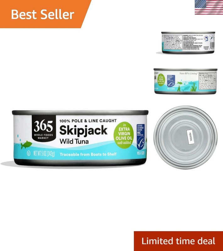 Skipjack Tuna in Extra Virgin Olive Oil, Salt Added, 5 Ounce