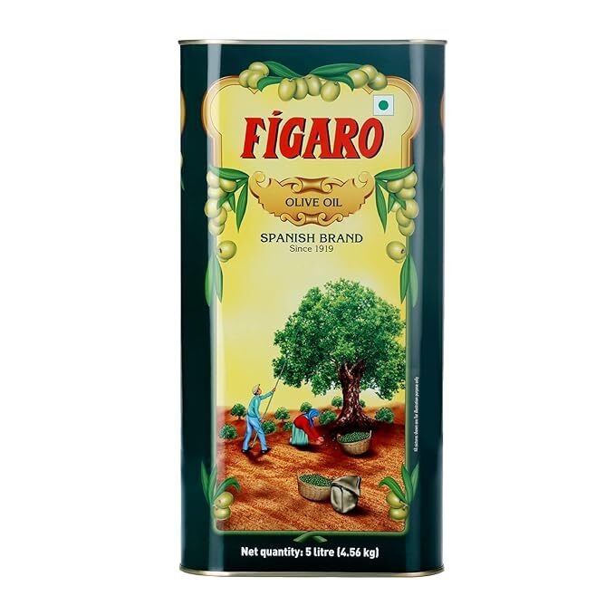Figaro Olive Oil- Pure Olive Oil Daily Cooking Oil Perfect for Indian Dishes Tin
