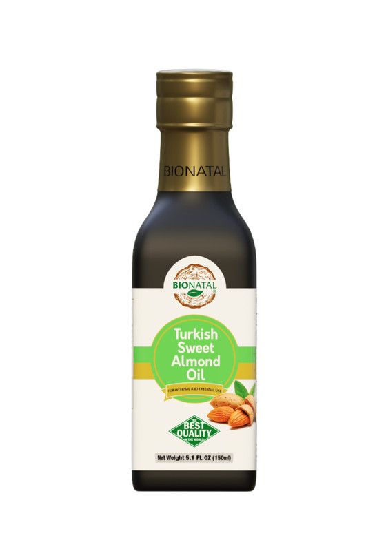 BioNatal Turkish Sweet Almond Oil 5oz | Cold-Pressed, Unrefined, Natural, Pure