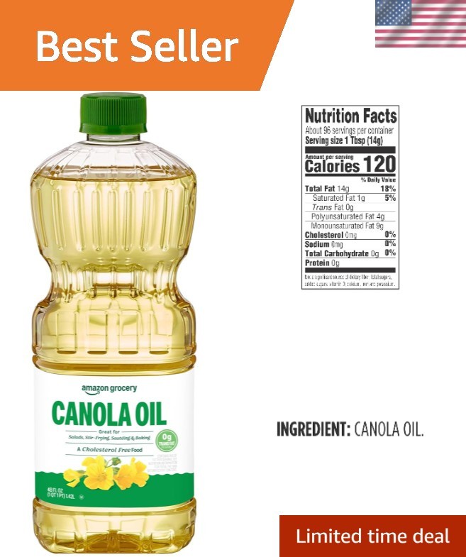 Versatile Canola Oil 48 Fl Oz – Kosher and Trans Fat Free for Healthy Cooking