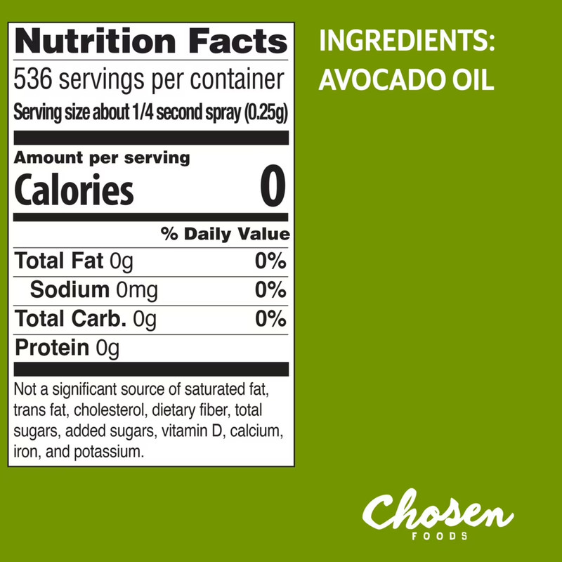 Chosen Foods 100% Pure Avocado Oil Spray 4.7 oz gallery