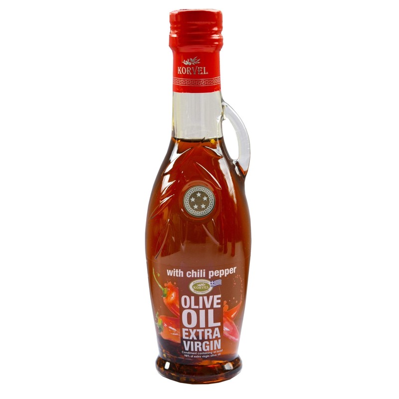 KORVEL Greek EVOO with Chili Pepper, Amphora 8.45 fl oz-6 pack gallery