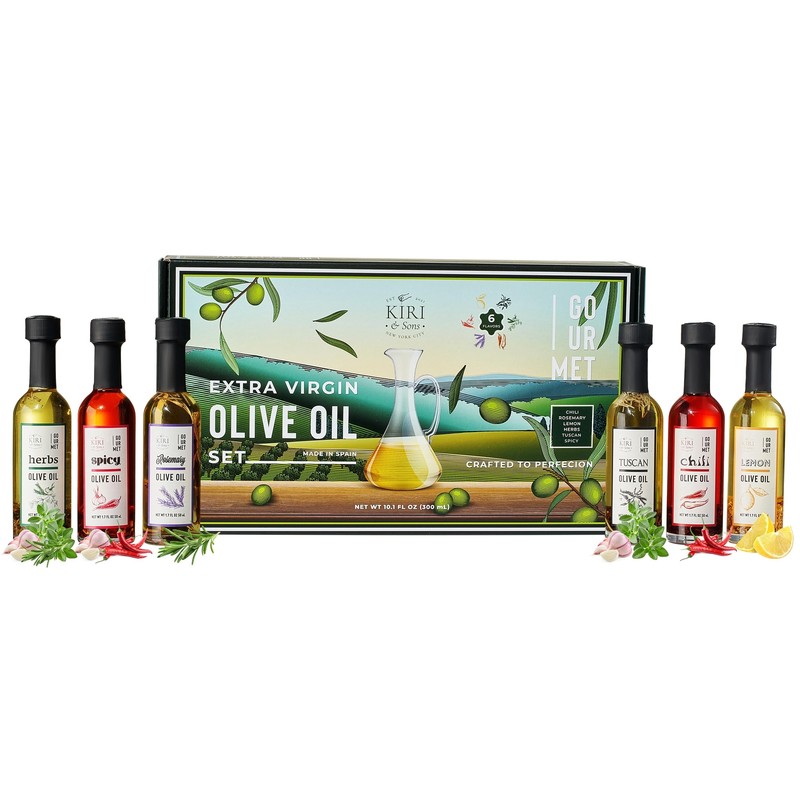 Kiri & Sons Olive Oil Gourmet Sampler Gift Set of 6 - Premium Extra-Virgin Bl... gallery