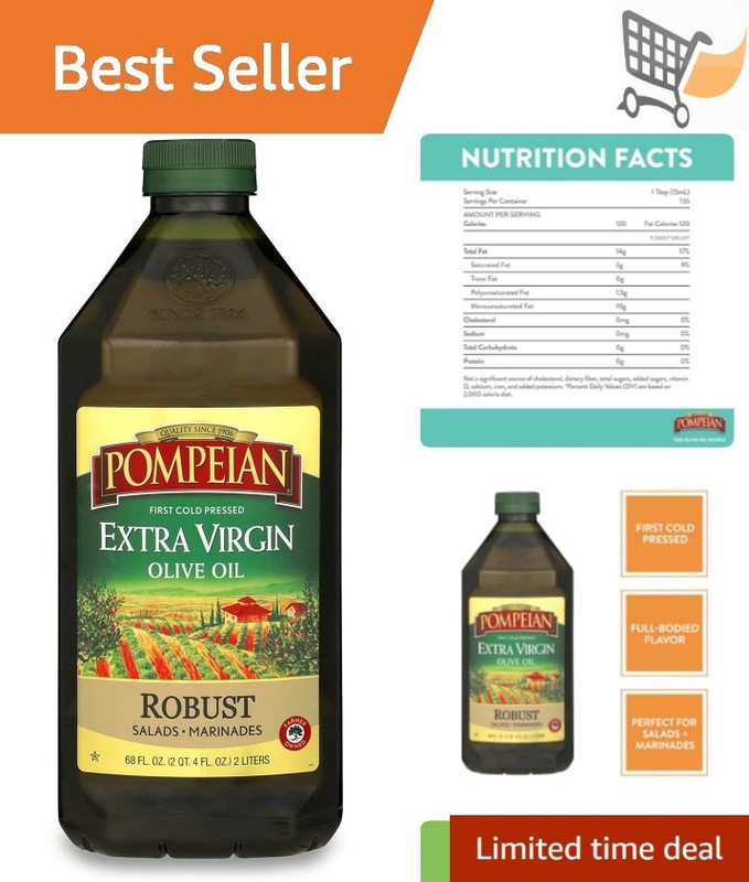 Extra Virgin Olive Oil 68 Fl Oz Cold Pressed Polyphenols Ideal for Cooking & …