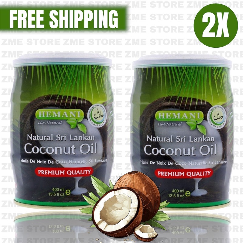 2X Hemani Natural Coconut Oil Premium Quality For Hair Care, 400ml زيت جوز الهند