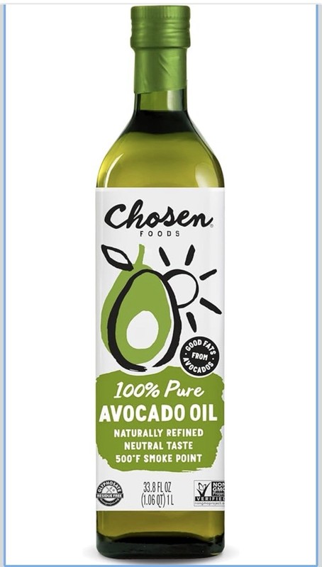 Chosen Foods 100% Pure Avocado Oil Naturally Refined 1L Non-GMO Project Verified
