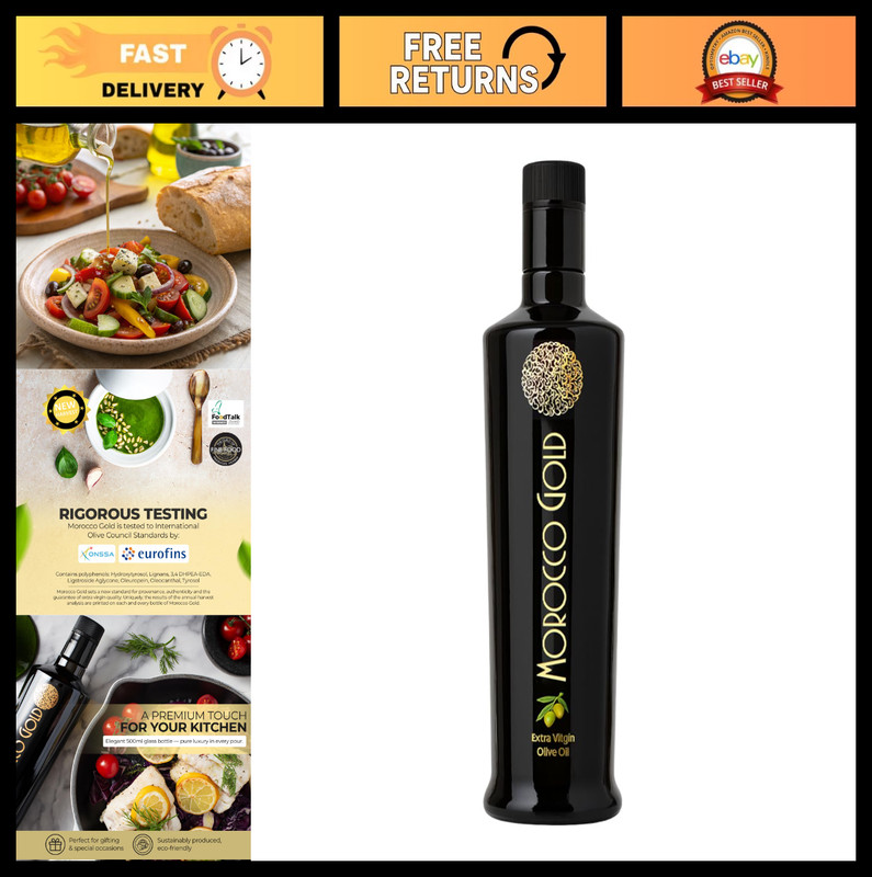 Premium Extra Virgin Olive Oil – Cold Pressed, Polyphenol Rich, 500ml/17 Fl Oz