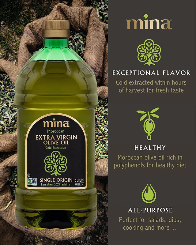 Mina Extra Virgin Olive Oil, New Harvest, Polyphenol Rich Moroccan Olive Oil, 68 gallery