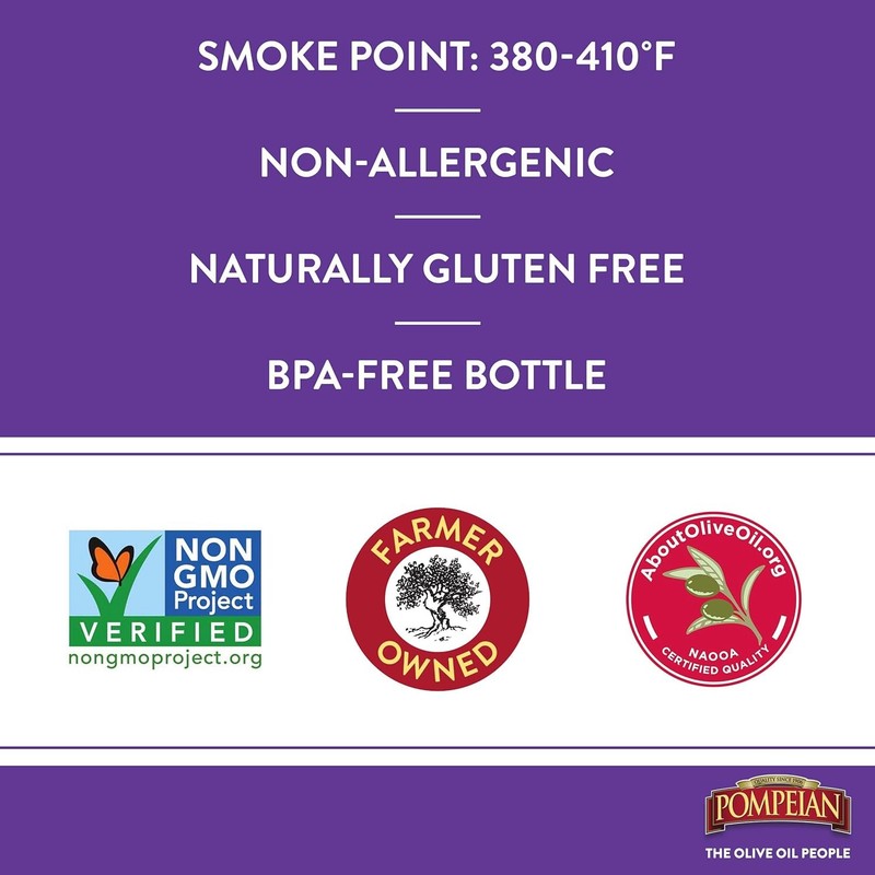Pompeian Smooth Extra Virgin Olive Oil First Cold Pressed Mild and Delicate 68 gallery