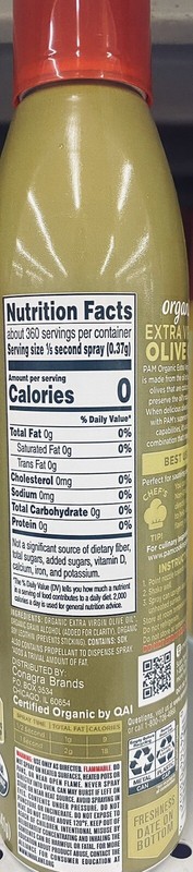 10x PAM COLD PRESSED ORGANIC Extra Virgin OLIVE OIL Spray Non Stick 5oz 10 PACK gallery