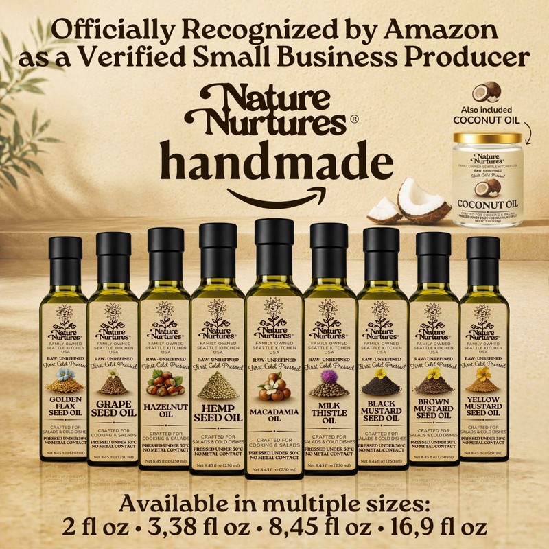 Macadamia Oil for Cooking Raw Unrefined First Cold-Pressed Below 30C Made in USA gallery