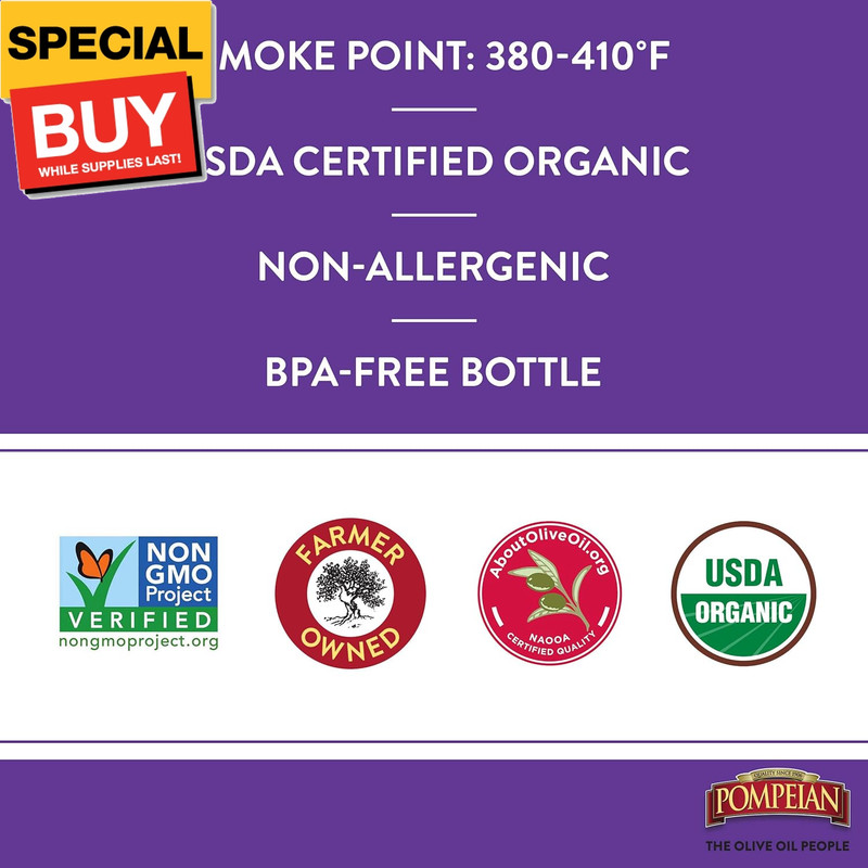 USDA Organic Robust Extra Virgin Olive Oil, Contains Polyphenols, First Cold Pre gallery
