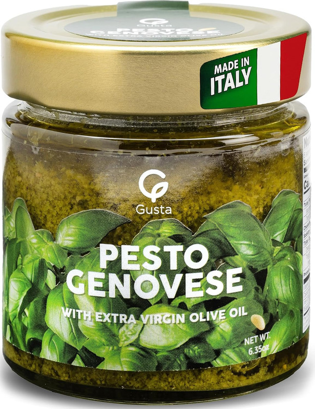 Imported Italian Fresh Basil Pesto Sauce - Extra Creamy - Extra Virgin Olive Oil