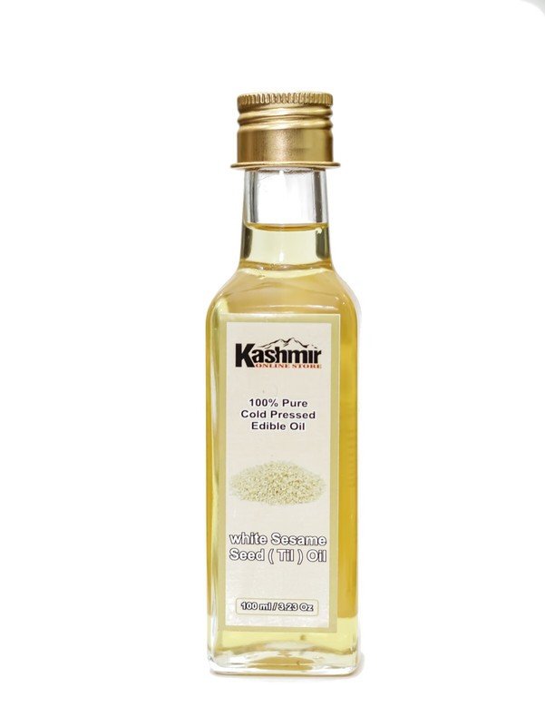 Natural Cold-Pressed Edible White Sesame Oil – Food-Grade & Edible – 100ML