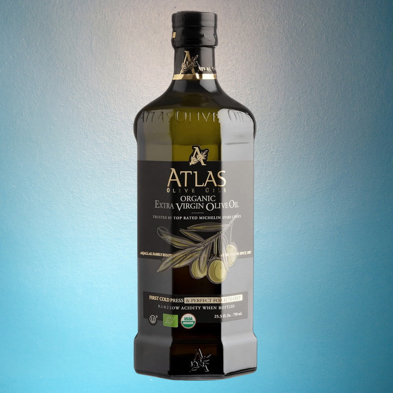 Atlas Organic Cold Pressed Moroccan Extra Virgin Olive Oil, Polyphenol Rich, NEW