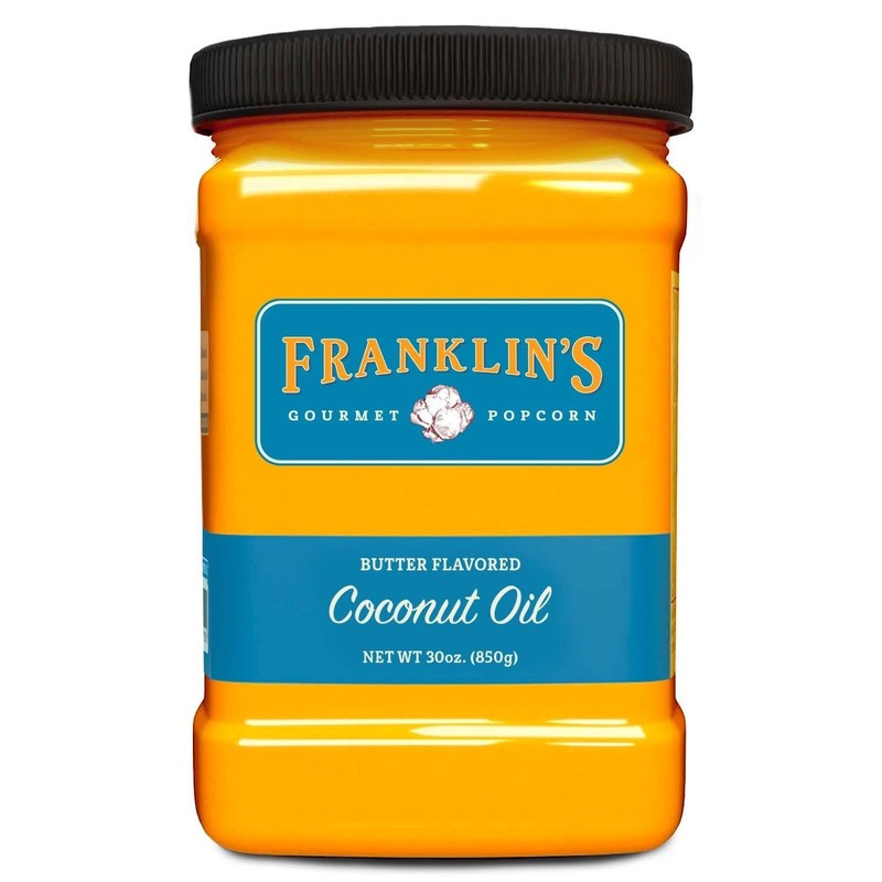 FRANKLIN’S GOURMET POPCORN BUTTER FLAVORED COCONUT OIL – 30 OZ- ZERO TRANS FAT