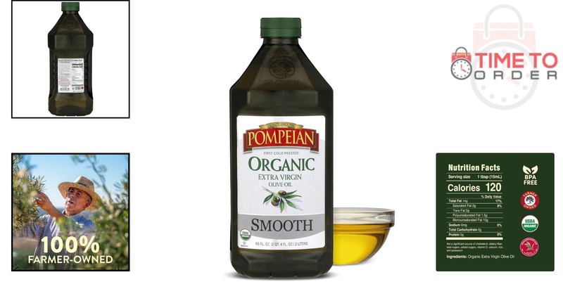 Organic Extra Virgin Olive Oil 68oz Cold Pressed Smooth for Cooking & Drizzling gallery