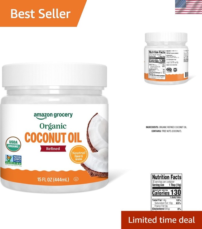 Organic Refined Coconut Oil, 15 Fl Oz