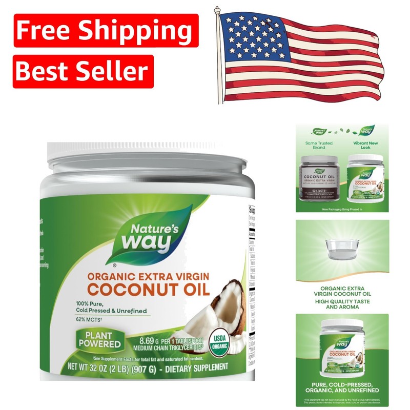 Healthy Cooking Essential: Organic Cold-Pressed Extra Virgin Coconut Oil - 32 Oz