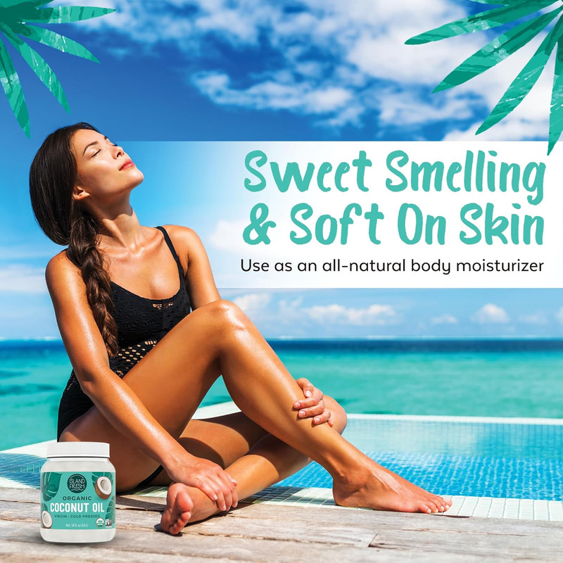 Island Fresh Organic Coconut Oil (54 Oz) for Baking, Cooking, Hair & Skin NonGMO gallery