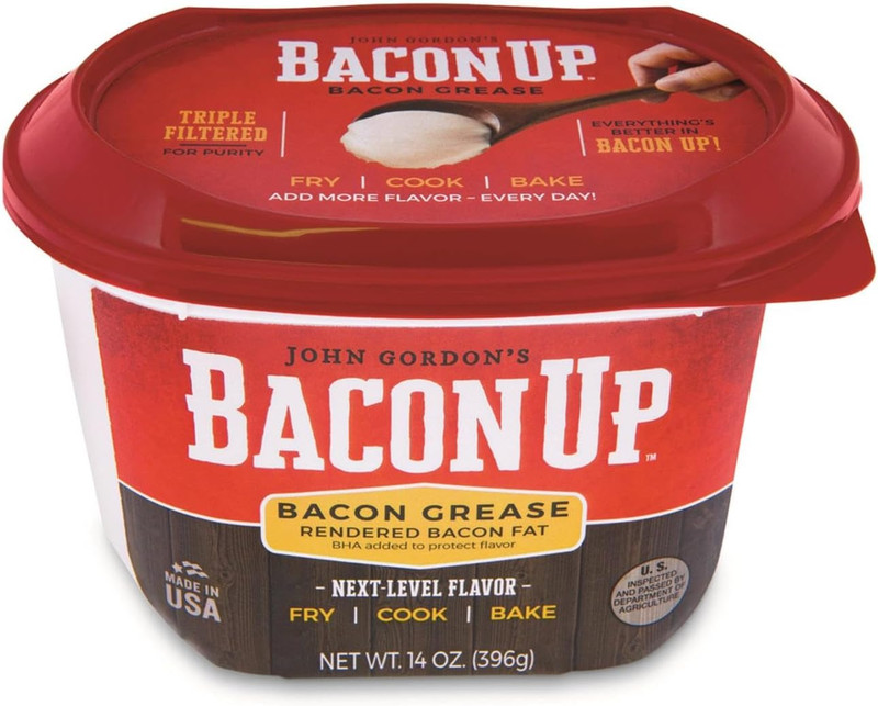 Rendered Bacon Grease Bacon Fat 14 oz Tub For Frying Cooking Baking Shelf Stable