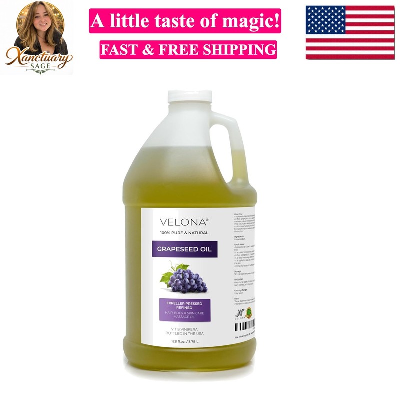 Grapeseed Oil 1 Gallon / 128 Fl Oz | 100% Pure and Natural Carrier Oil | Refi…