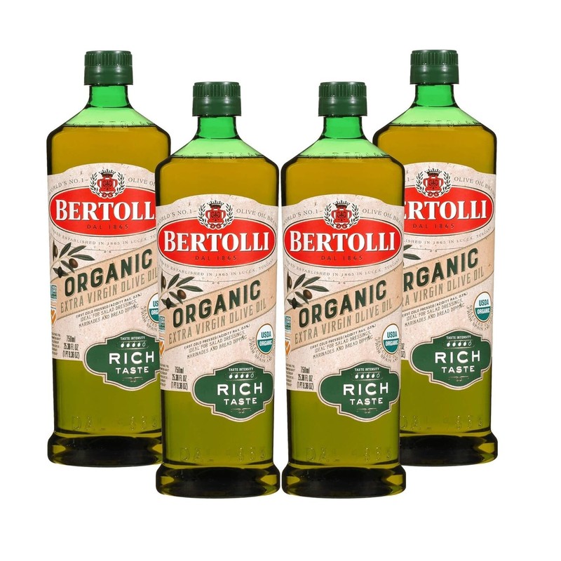 Bertolli – Organic Extra Virgin Olive Oil – 25.36 FL OZ Bottle – Case of 4-101.4
