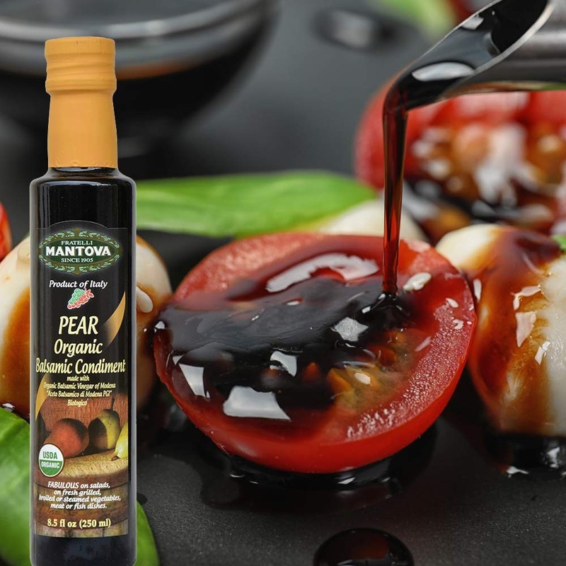 Mantova Organic Flavored Balsamic Vinegar Of Modena 4-Variety Pack Fig Pear gallery