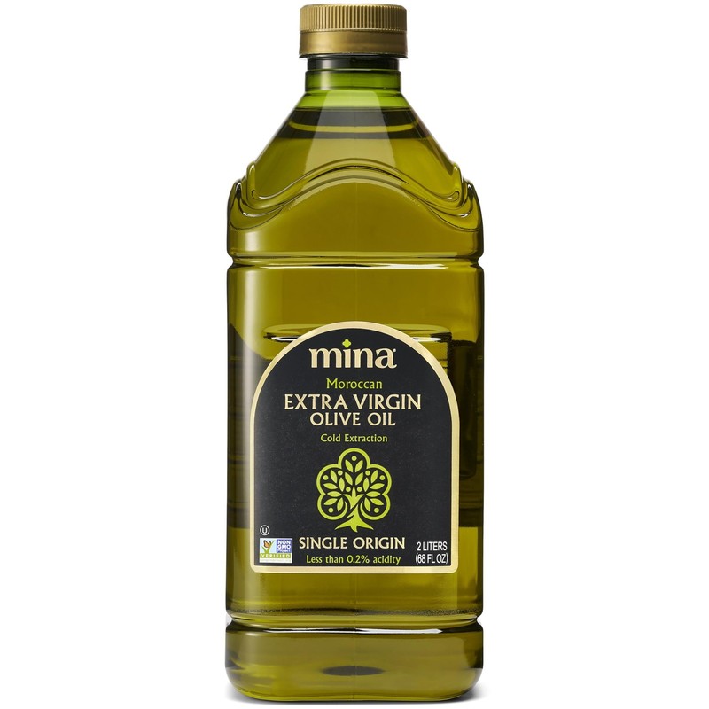 Mina Moroccan Olive Oil Extra Virgin 68 Fl Oz-2 L, New Harvest, Polyphenol Rich