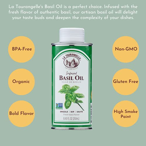 La Tourangelle Basil Infused Oil 8.45 Fl Oz Natural Non GMO Gourmet Cooking gallery