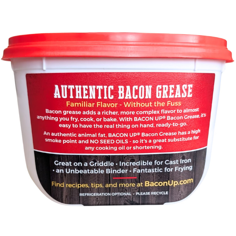 Bacon Up Bacon Grease Rendered Bacon Fat for Frying, Cooking, Baking, 14 ounces gallery