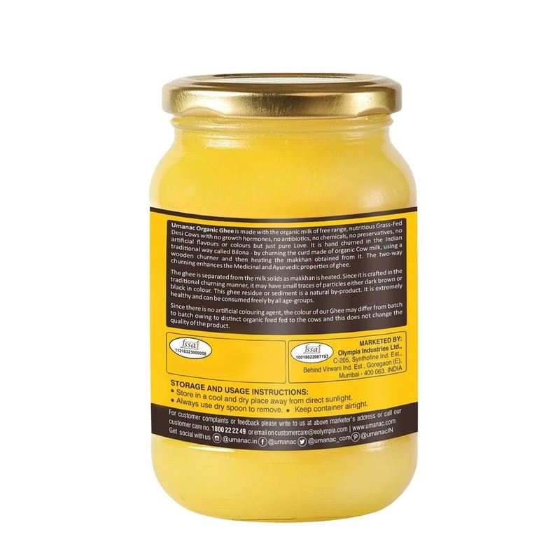 Organic Cow Ghee 1000ML | Certified Organic Sourced from Desi & Healthy Cows gallery