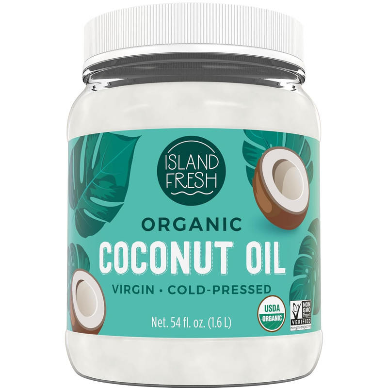 Island Fresh Organic Coconut Oil, Extra Virgin, Cold-Pressed, 54 Fl Oz – USDA Or