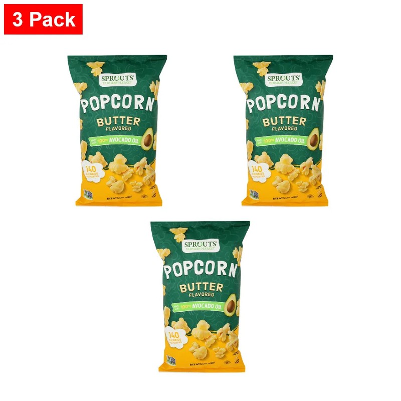 Sprouts Butter Avocado Oil Popcorn 5.5 oz – 3 Packs