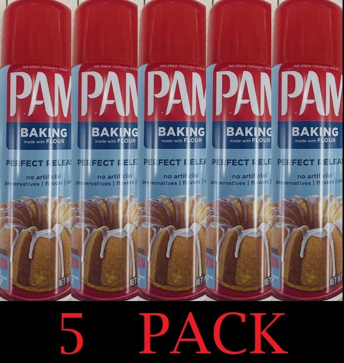 5x PAM Perfect Release Non Stick Cooking Baking Spray Made with FLOUR 5 Oz 5 PK