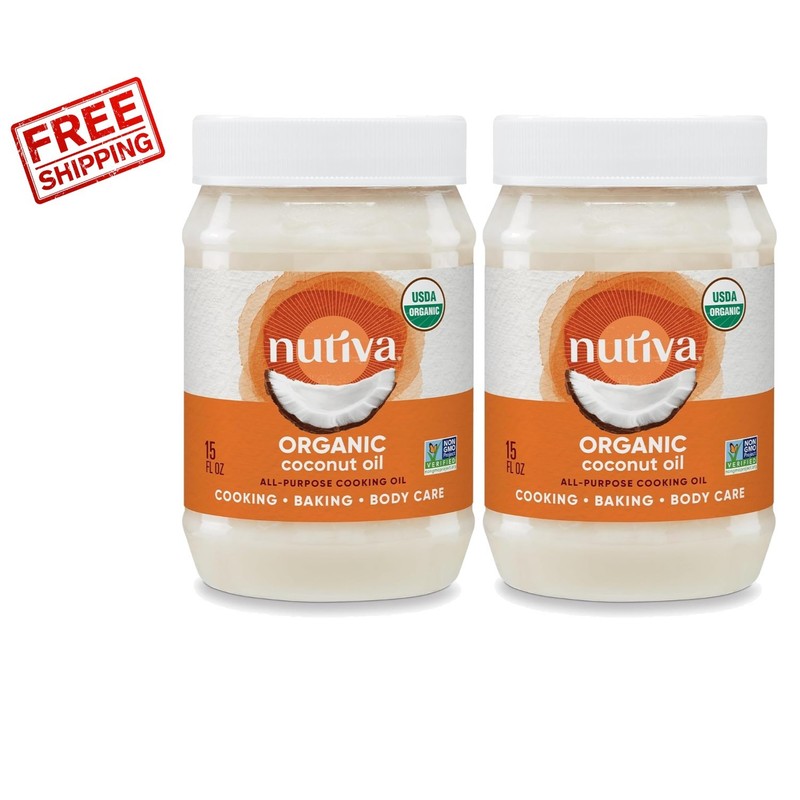 USDA Organic Steam Refined Coconut Oil Pack of 2 – 15 Fl Oz Each, , Non-GMO