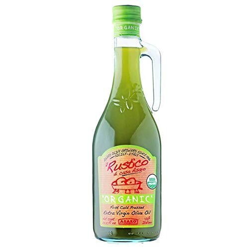 Organic Unfiltered Cold Pressed Extra Virgin Olive Oil One Glass Bottle 25 fl oz