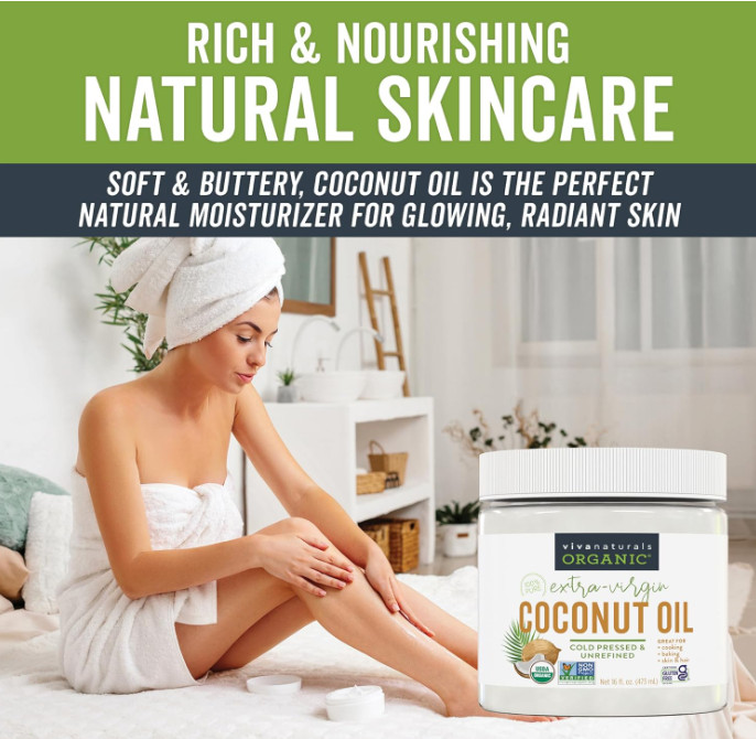 Organic Unrefined Coconut Oil 16oz Cold-Pressed Extra Virgin Cooking & Hair Skin gallery