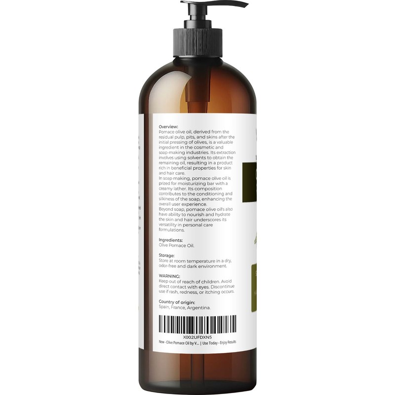 Olive Pomace Oil By Velona 2oz-7lb Refined Cold pressed Skin, Hair Body Face gallery