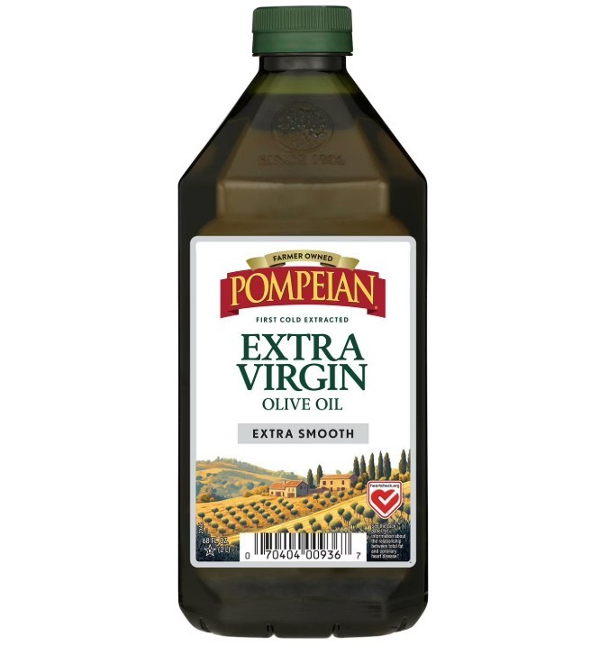 Pompeian Smooth Extra Virgin Olive Oil 68 Fl Oz First Cold Pressed Non GMO